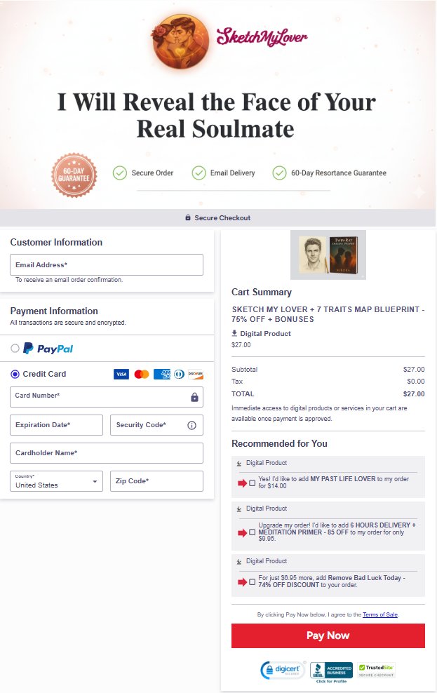 Sketch My Lover Checkout Page